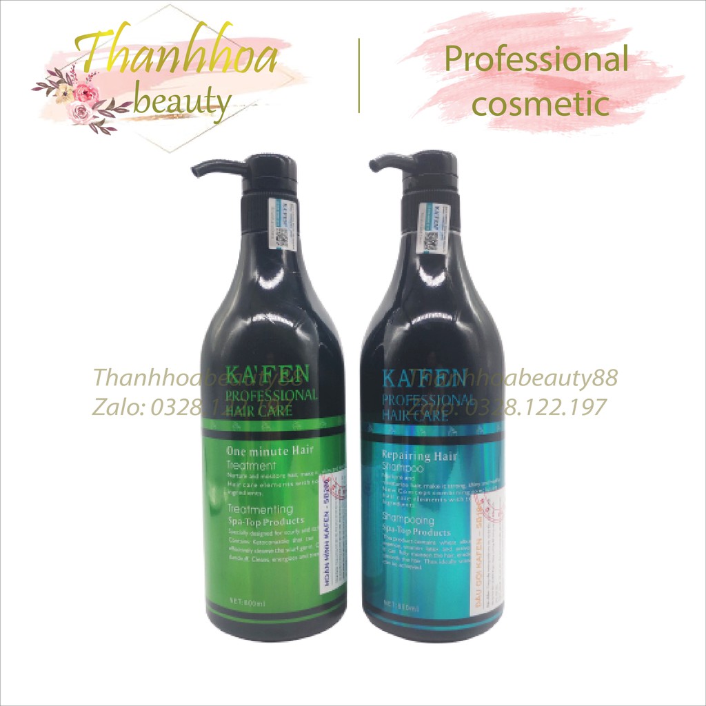 Bộ dầu gội xả cao cấp kafen siêu mềm mượt cao cấp cặp 800ml