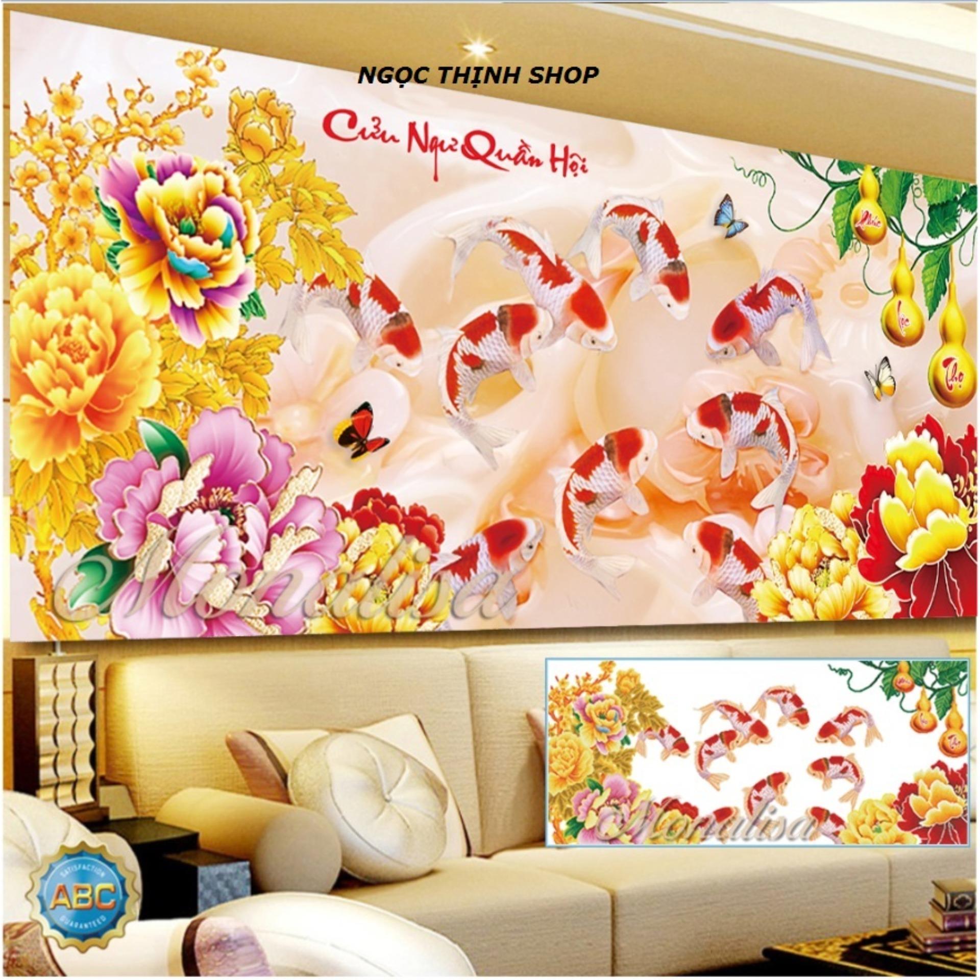 Tranh đính đá Cửu Ngư Quần Hội Y8223