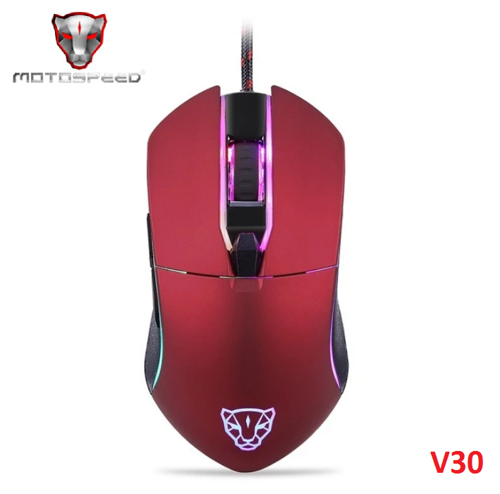 Chuột game thủ motospeed v30 optical gaming mouse led rbg