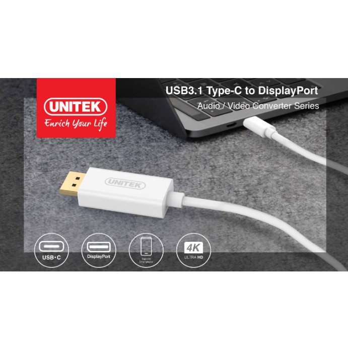 Cap type-c ra displayport 1.8m unitek