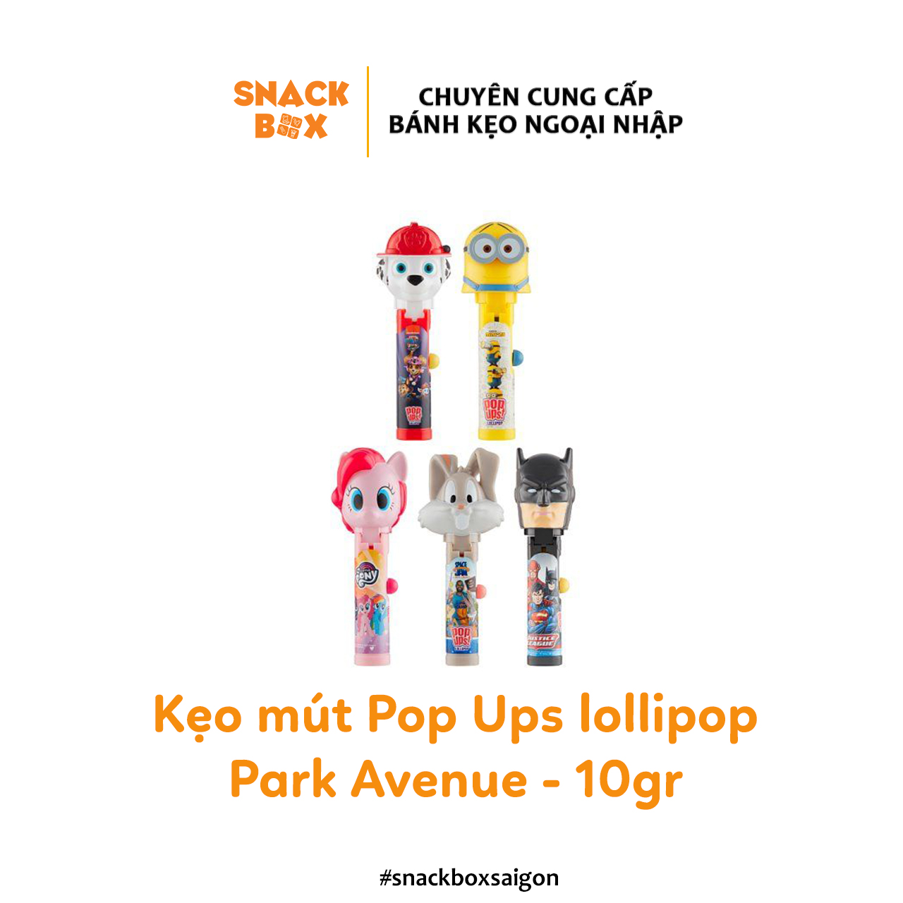 6 Mẫu Kẹo Mút Pop Ups Lollipop Nhiều Hình Park Avenue 10gr - Úc