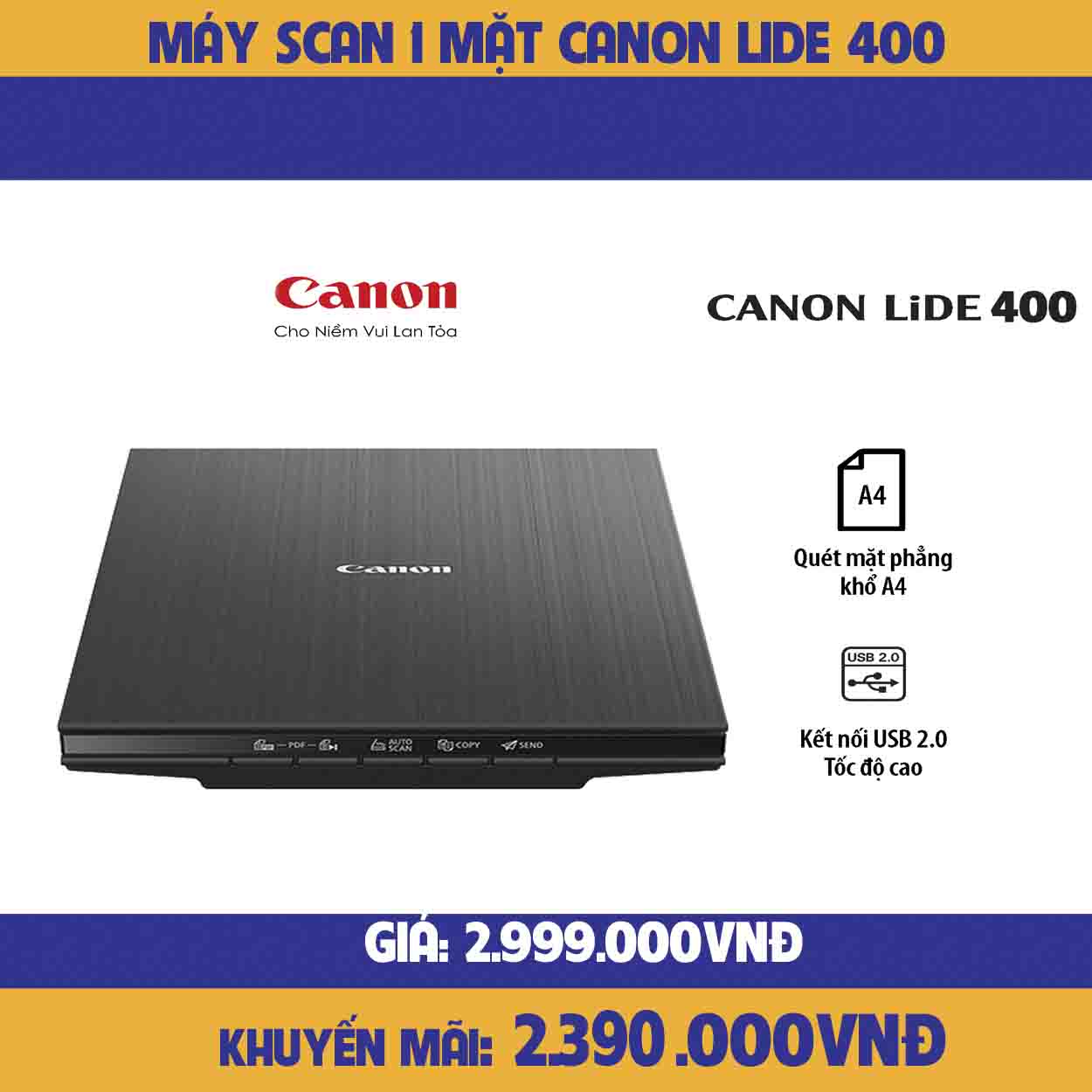 Máy scan 1 mặt canon lide 400 chính hãng mới 100%