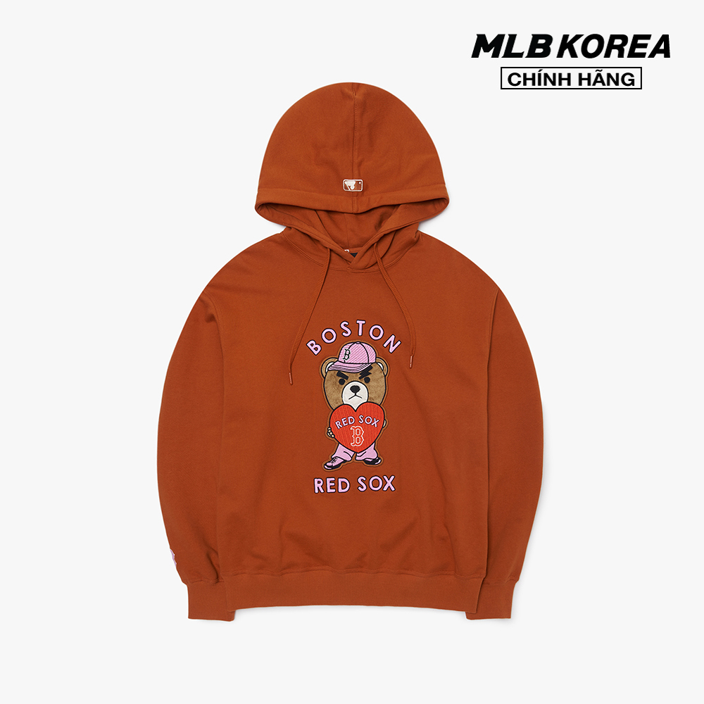 Mlb - áo hoodie unisex tay dài phối mũ mega bear mega overfit 3ahde0126-43brs