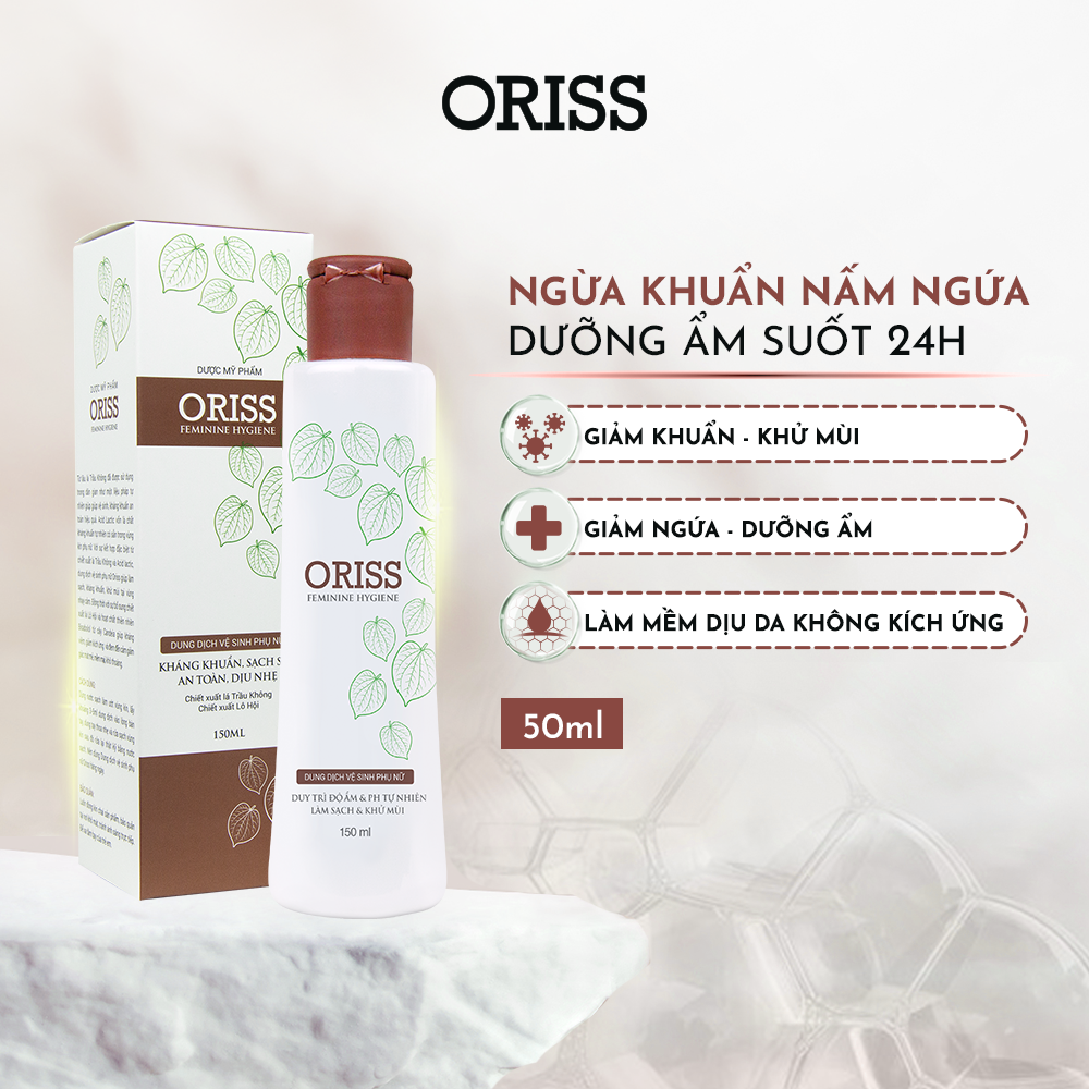 Dung dịch vệ sinh phụ nữ trầu không Oriss kháng khuẩn ngăn mùi hương thơm dịu nhẹ