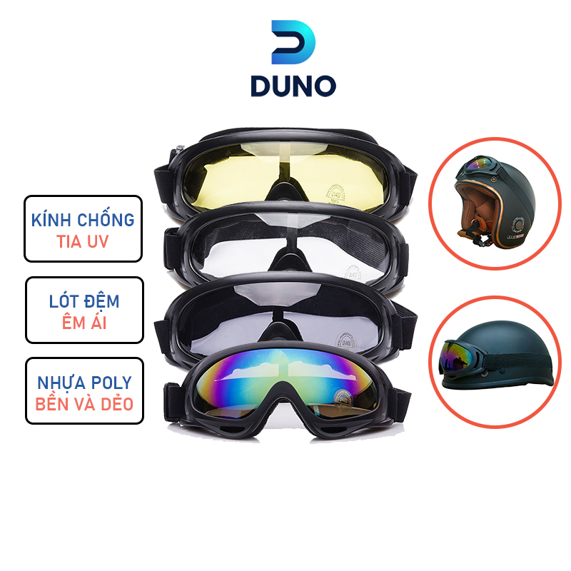 Kính uv400 gắn mũ bảo hiểm duno sport trang trí mũ chống tia uv chống nắng