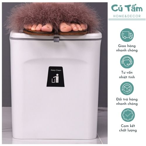 Thùng rác treo bếp, thùng rác có nắp trượt, sọt rác cài tủ, thùng rác thông minh sáng tạo