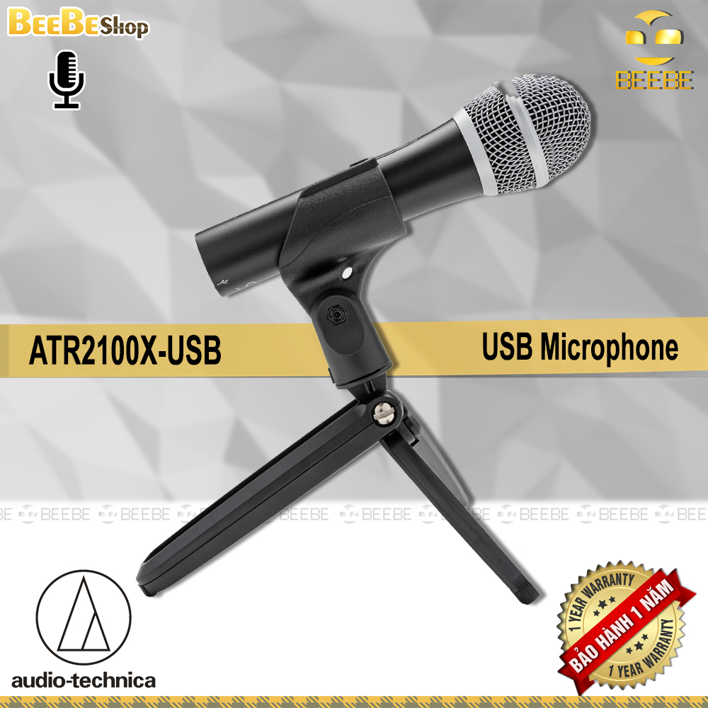 Audio Technica ATR2100X USB - Micro Thu Âm USB, Hỗ Trợ Kết Nối Đa Dạng Usb Type-C, XLR-XLR, Hướng Thu Cardioid