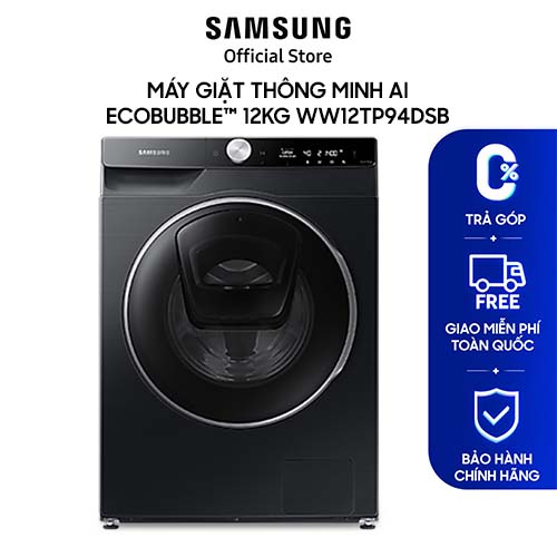 Máy Giặt Thông Minh Samsung AI Ecobubble™ Với Ngăn Giặt Xả Tự Động 12 kg WW12TP94DSB/SV