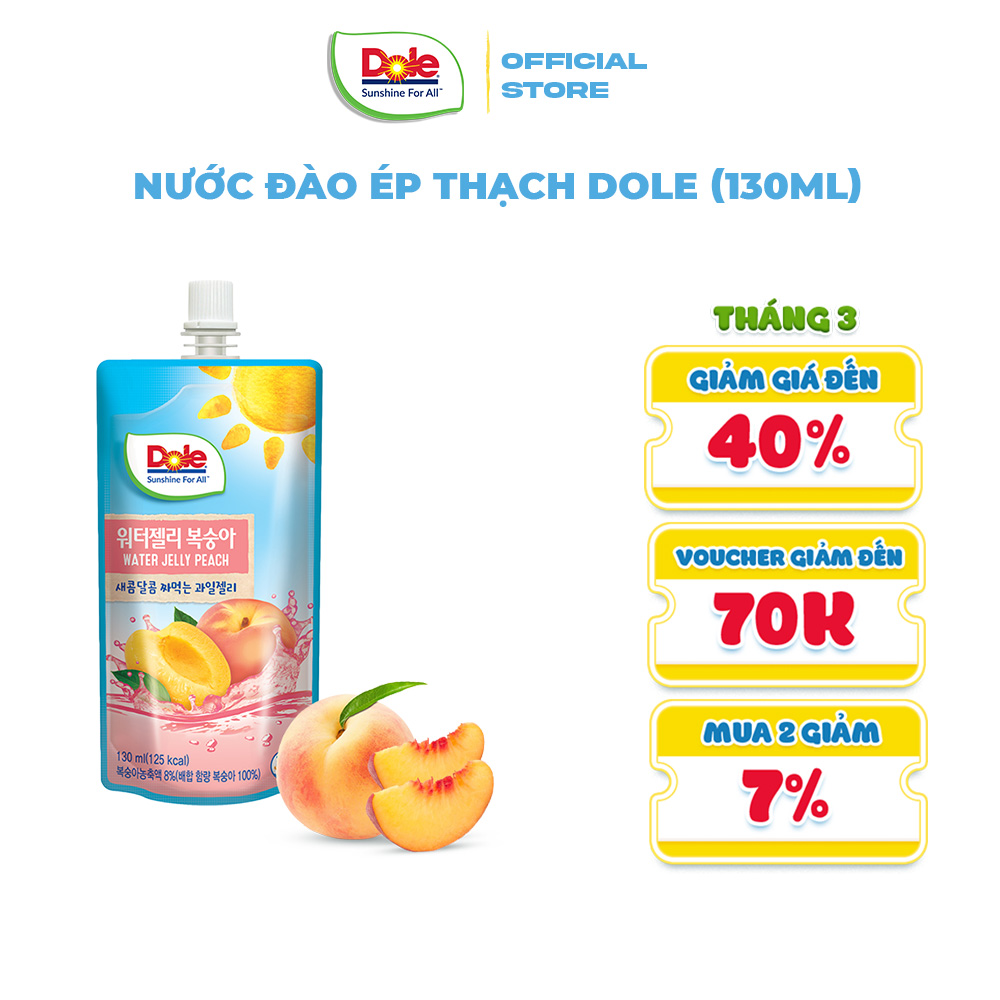 Nước đào ép thạch dole