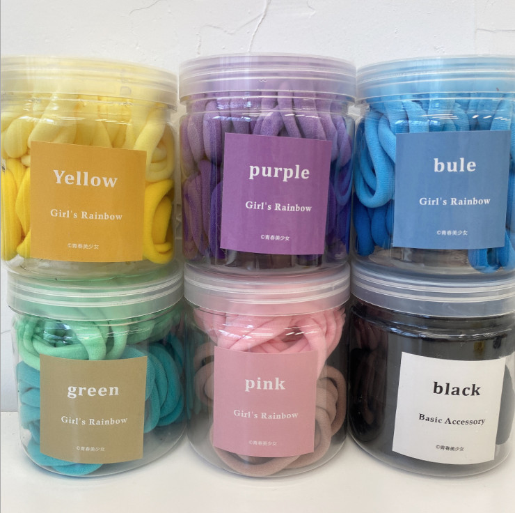 Hộp 50 Dây buộc tóc - vòng cột tóc vải chun nhiều màu sắc lựa chọn - KT50