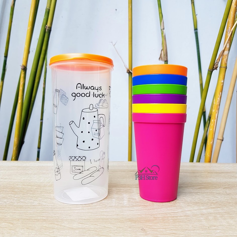 Bộ 6 ly nhựa màu Lock&Lock Rainbow bền đẹp thích hợp dùng cho bé hay dã ngoại HPP707