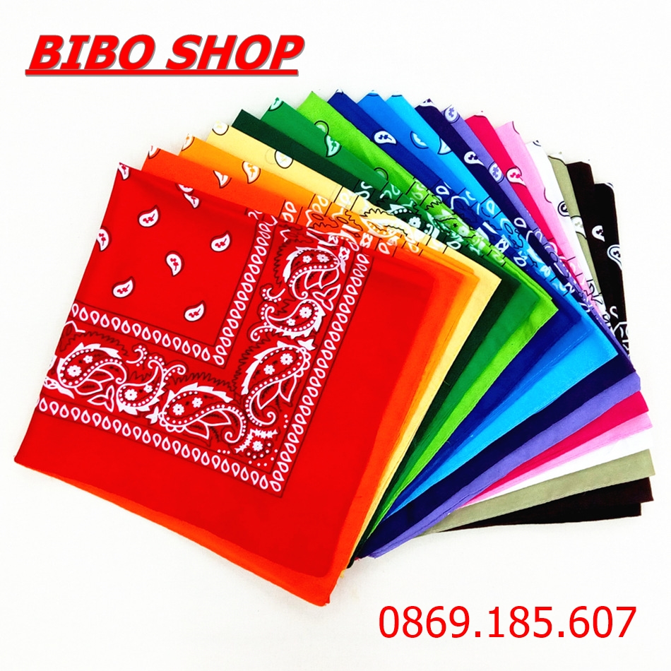 Khăn turban vuông hàn quốc 50x50 vải cao cấp họa tiết cá tính trẻ trung