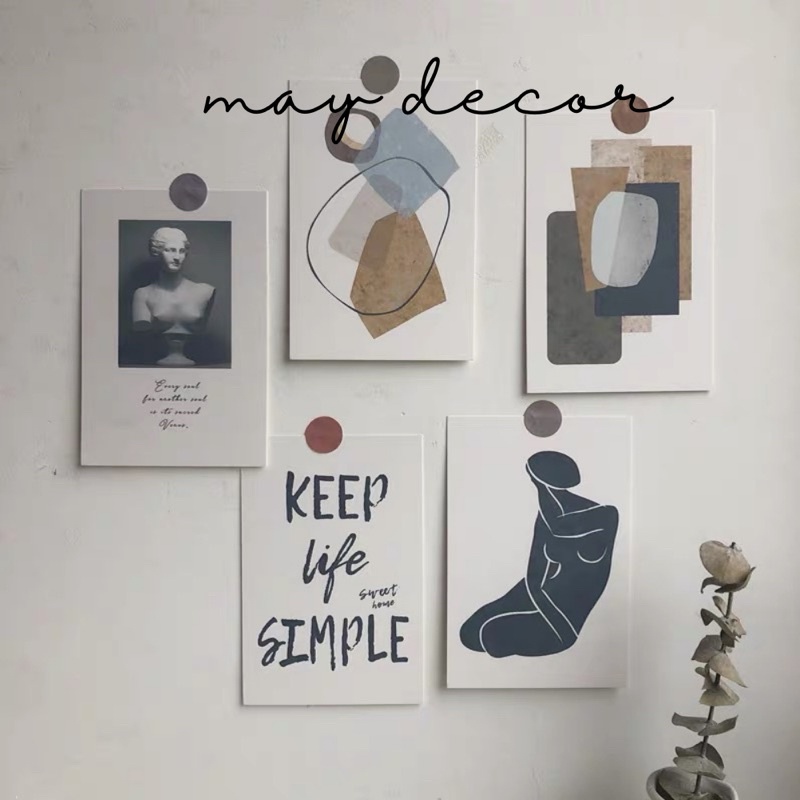 POSTCARD - 5 tấm Nghệ thuật trừu tượng You Me Us We - may.decor -