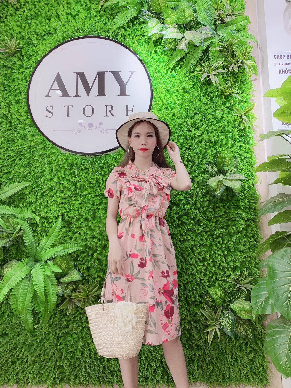 Đầm hoa váy hoa thắt nơ bèo 2 bên siêu xinh