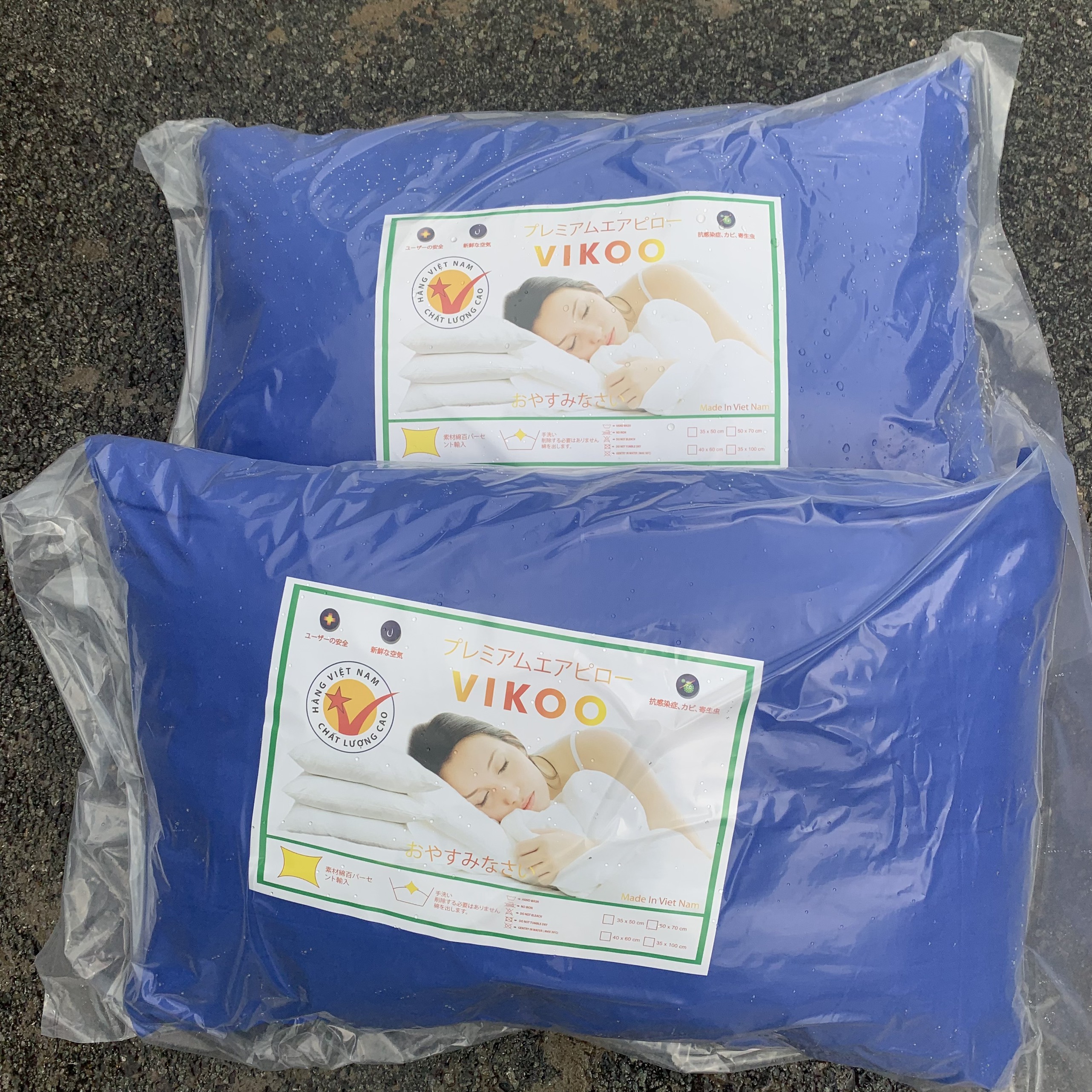 Ruột gối hơi bông gòn vikoo êm ái cho giấc ngủ say size 40 x 60, 50 x 70cm