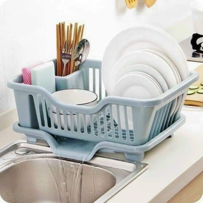 Khay nhựa úp chén bát ráo nước tiện lợi - rổ úp bát đĩa có khay hứng nước hàng việt nhật