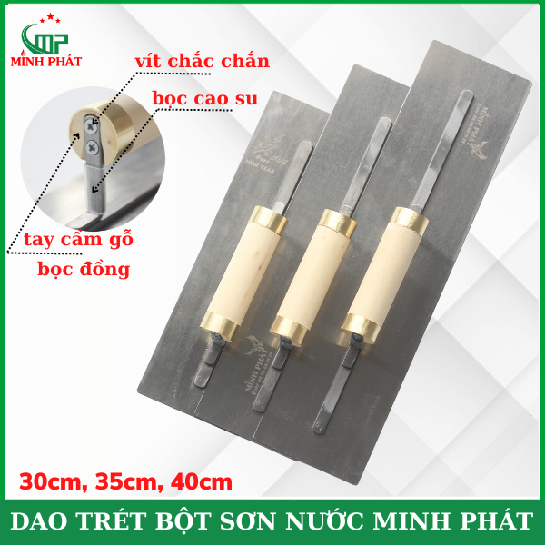Dao Thép Trét Bột Sơn Nước Cán Gỗ Bọc Đồng Cao Cấp.
