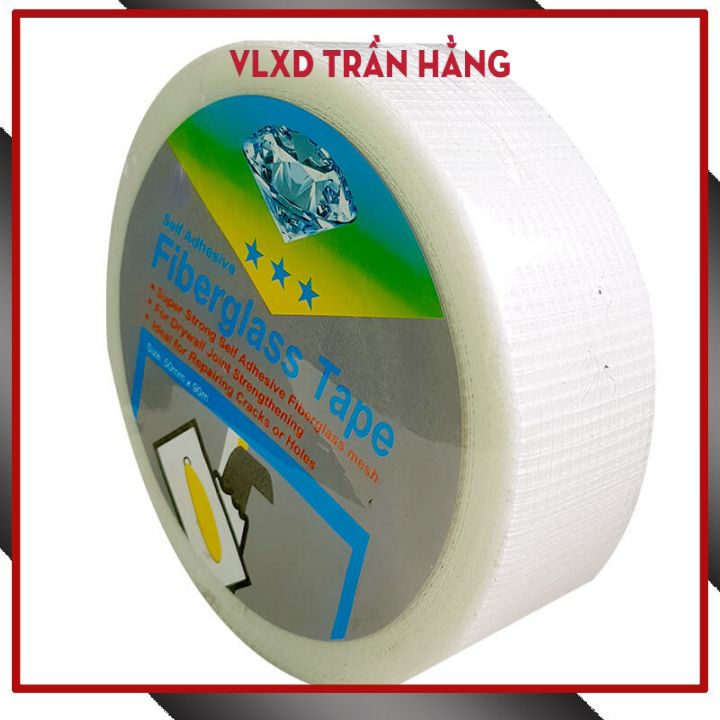 Băng keo lưới dán trần thạch cao- băng keo sợi thủy tinh - vlxd trần hằng