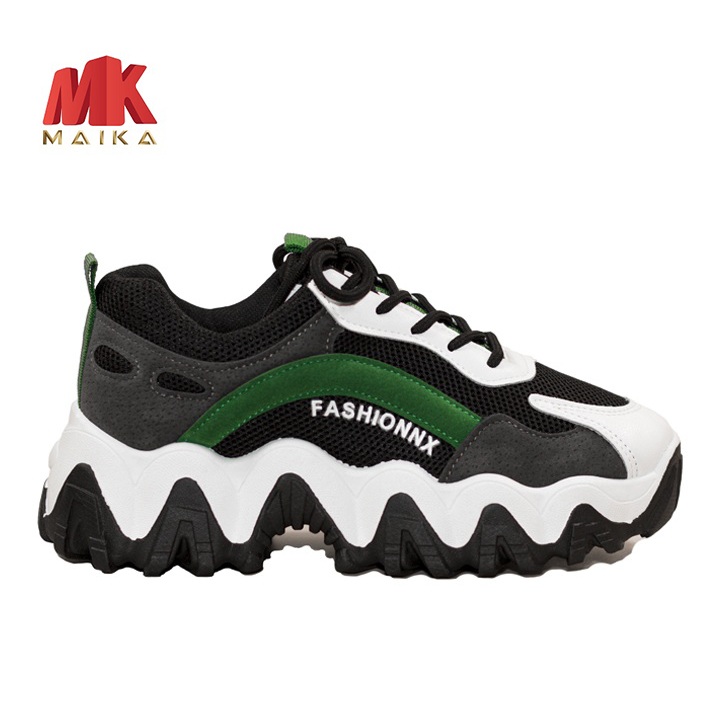Giày Sneaker Đế Cao MKS187GR XÁM cá tính mạnh mẽ, phù hợp đi học, du lịch, dạo phố, độn đế, đôn đế MK MAIKA mẫu mới 2020