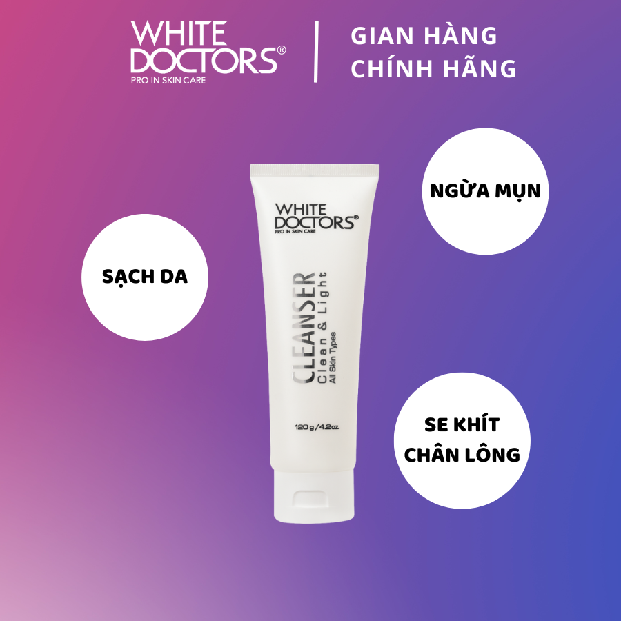 Sữa rửa mặt ngừa mụn và nám da White Doctors Cleanser 120ml