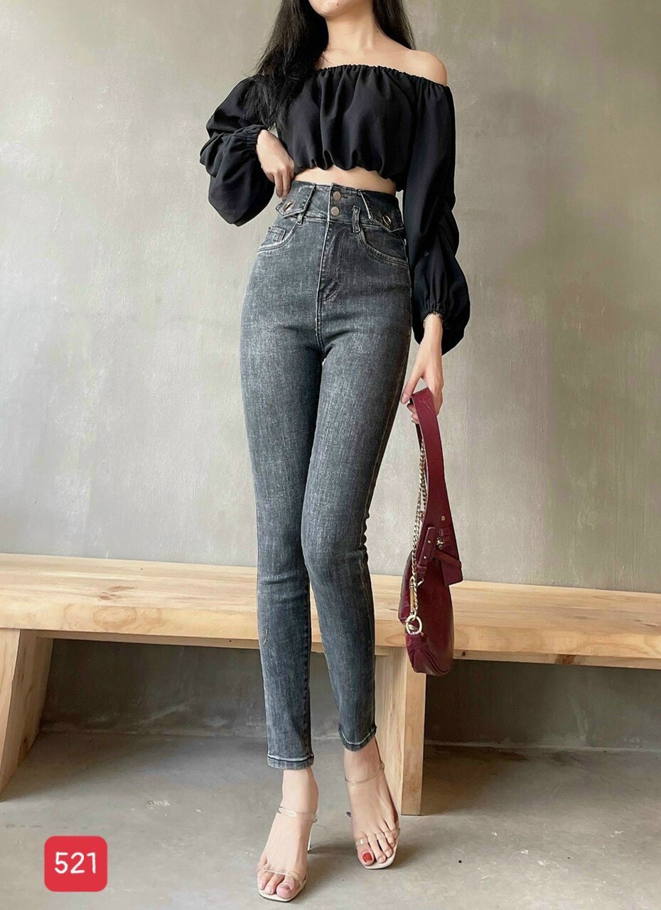 [HCM]Quần Jean Nữ lưng cao mẫu mới-Quần Jean Nữ chất liệu denim co giãn- Quần Jean Nữ from chuẩn( hình thật) BINSTORE94 mq521