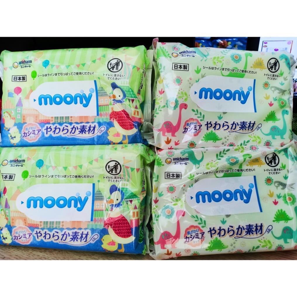 Combo 10 bịch giấy ướt moony nội địa nhật bản 80 tờ