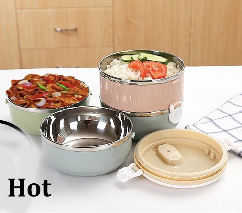 [ LÕI INOX, GIỮ NHIỆT TỐT ] -  HỘP ĐỰNG CÀ MEN 2 TẦNG SIÊU GIỮ NHIỆT, SIÊU CHẮC BỎ ĐƯỢC LÒ VI SÓNG