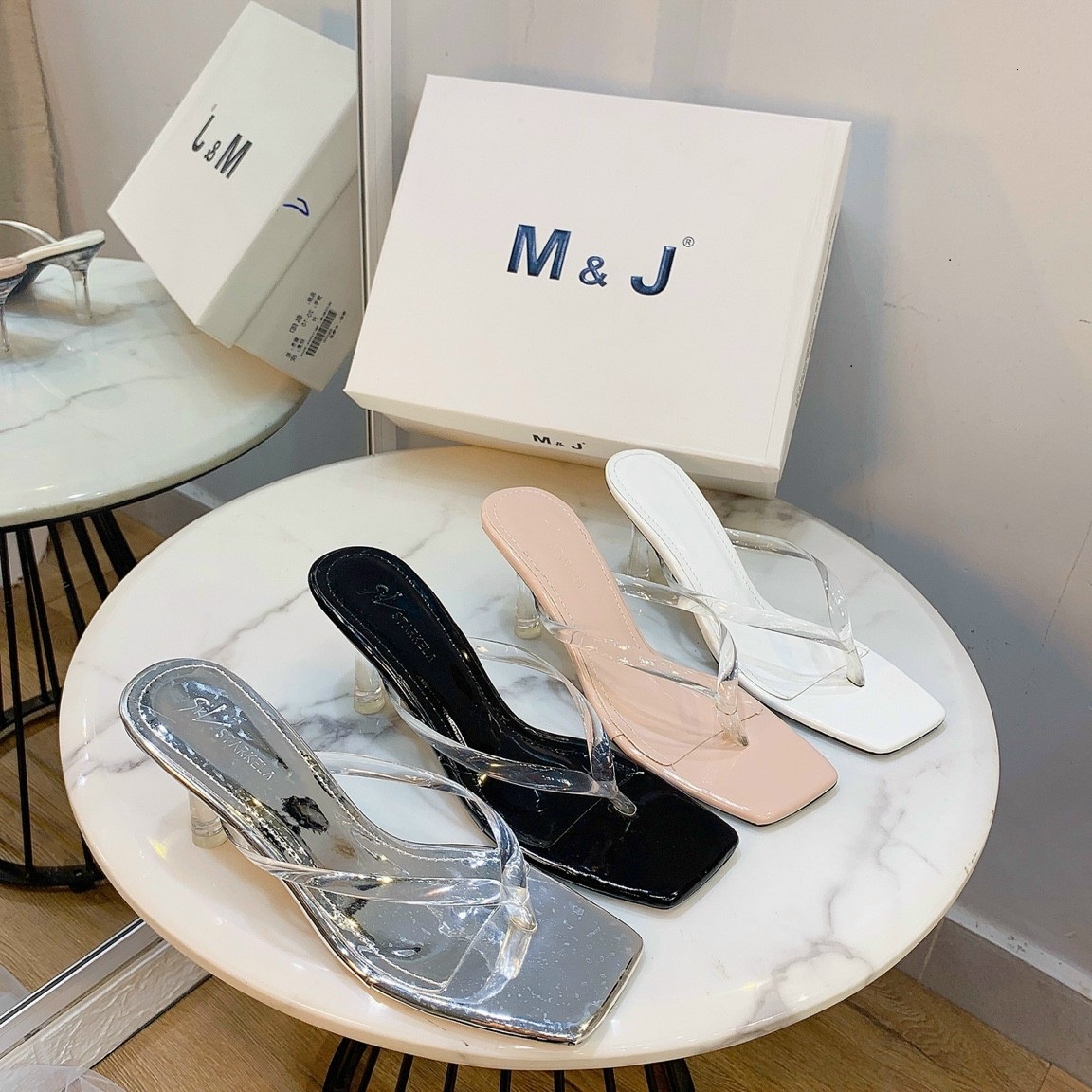Dép cao gót 5 phân gót trong quai trong siêu hot PinkShopGiayDep