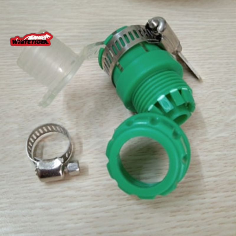 Cút nối nhanh ống nước, đầu nối vòi tưới cây, vòi rửa xe kèm đai xiết