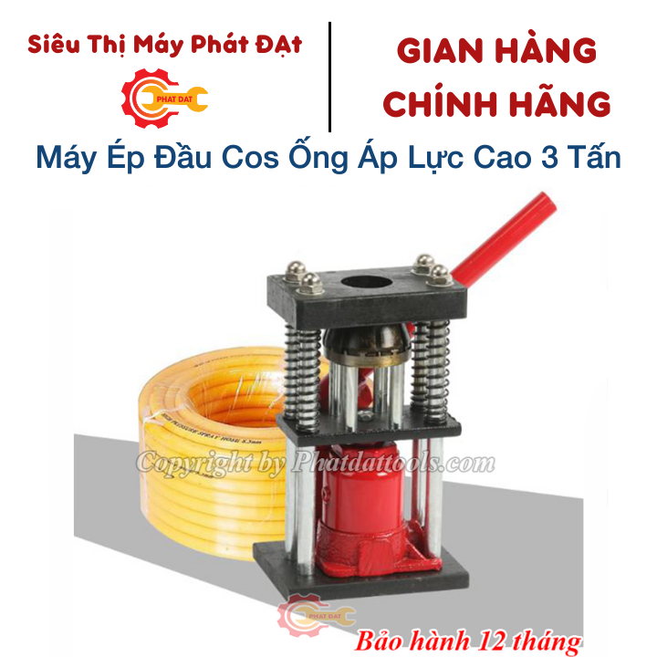 Máy ép đầu cos thủy lực ống dây cao áp 3 tấn - Ép dây rửa xe đầu rời, dây hơi, dây thủy lực
