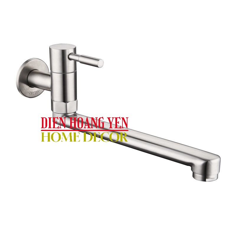 Vòi hồ + vòi chén thân dài Inox 304 cao cấp
