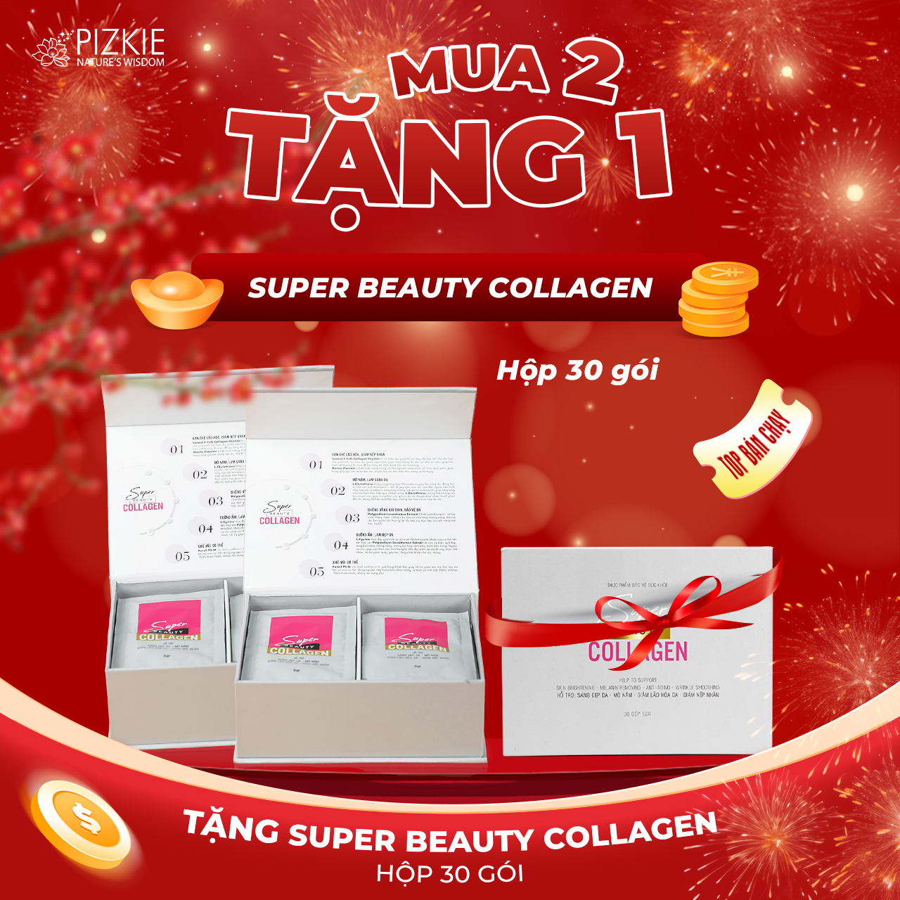 Super Beauty Collagen 30 ngày Thương Hiệu Pizkie