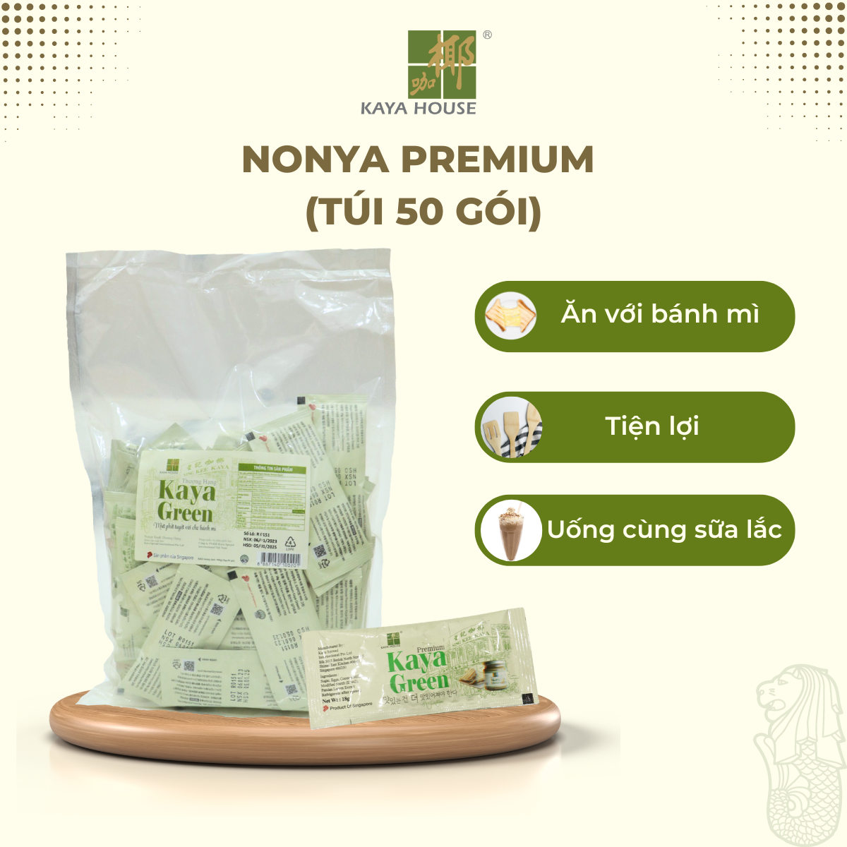Mứt Kaya Singapore Nonya 900G - Kaya House - Mứt cadé, ăn kèm với Sandwich, làm nguyên liệu nấu ăn