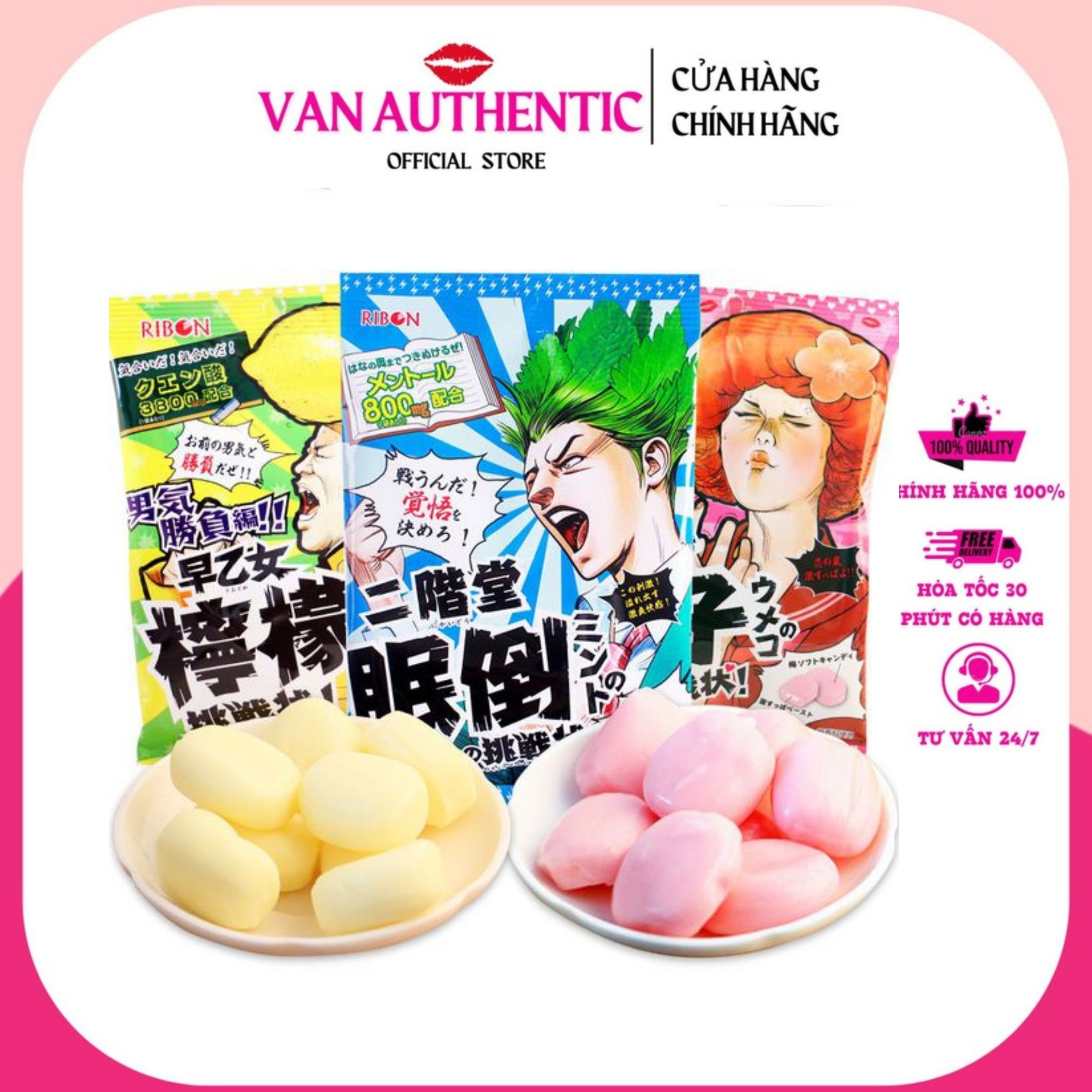 Kẹo Siêu Chua Trái Cây Ribon 70gr - Nhật Bản chính hãng