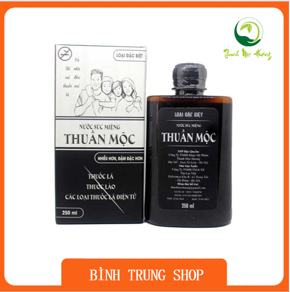Nước súc miệng Thuần Mộc Cao Cấp Thanh Mộc Hương (Chai 250ml) Không Mệt Mỏi, Không Tái Nghiện - Tặng bông tắm gói 100U