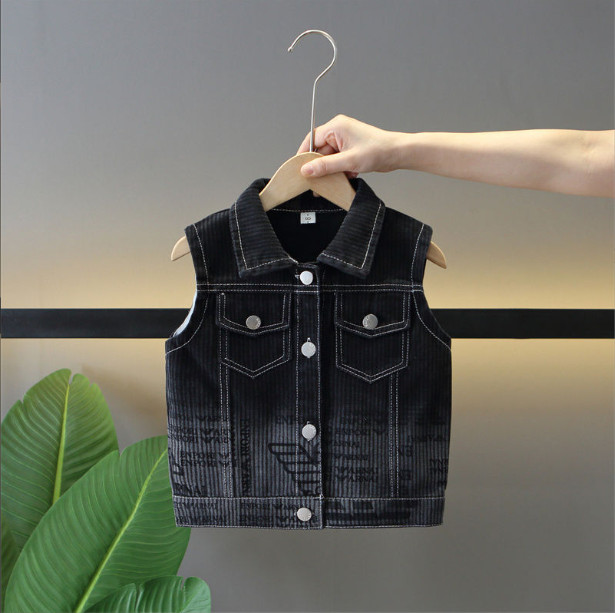Áo khoác gi lê chất liệu jean,áo gi lê bò cho bé trai bé gái