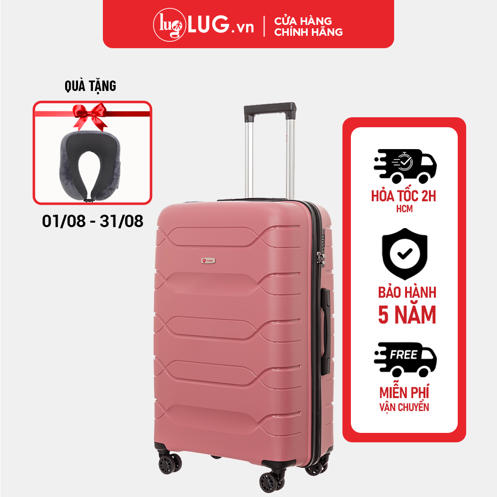 Vali kéo lug aber chain s19/s23/s27 ec01 nhựa pp chống bể vỡ, trọng lượng siêu nhẹ, khóa số bảo mật an toàn
