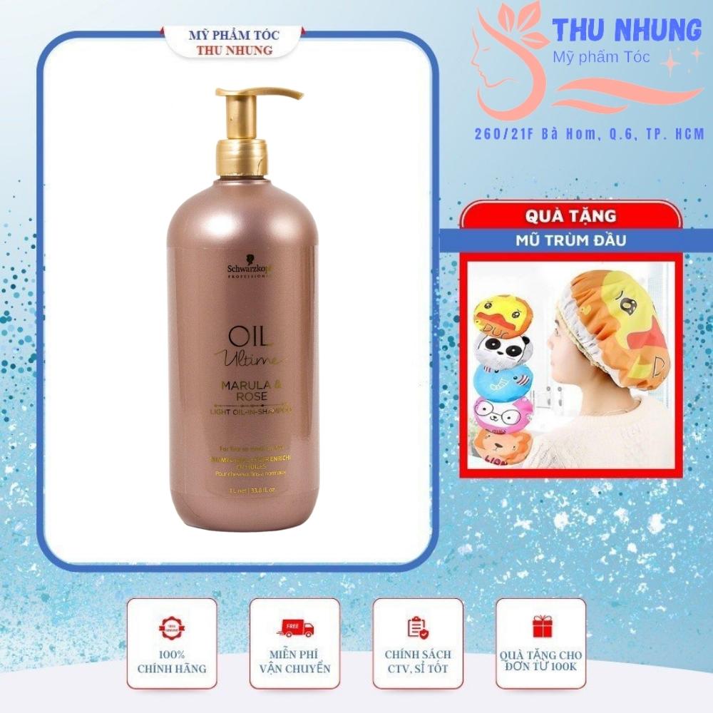 [+TẶNG MŨ TRÙM][HCM]Dầu gội chăm sóc tóc (sợi mảnh đến trung bình) Schwarzkopf OIL Ultime Marula & Rose Light Oil-In-Shampoo 1000