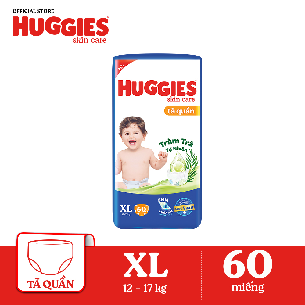 [THANH LÝ] Tã/bỉm quần HUGGIES SKINCARE gói SUPER JUMBO size XL60 miếng