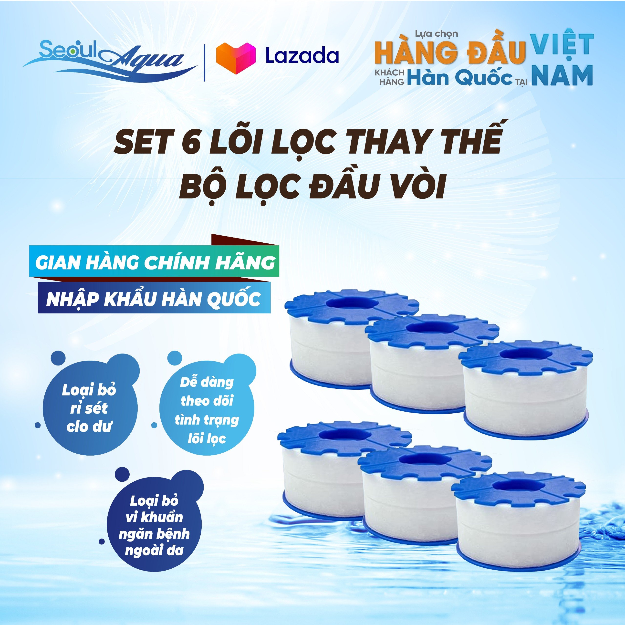 Set 6 lõi lọc đầu vòi lavabo