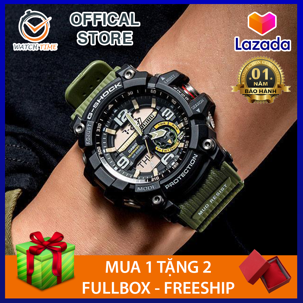 Đồng hồ thể thao nam G-SHOCK GG1000 ( XANH RÊU) + Tặng kèm pin - Bảo hành dài hạn