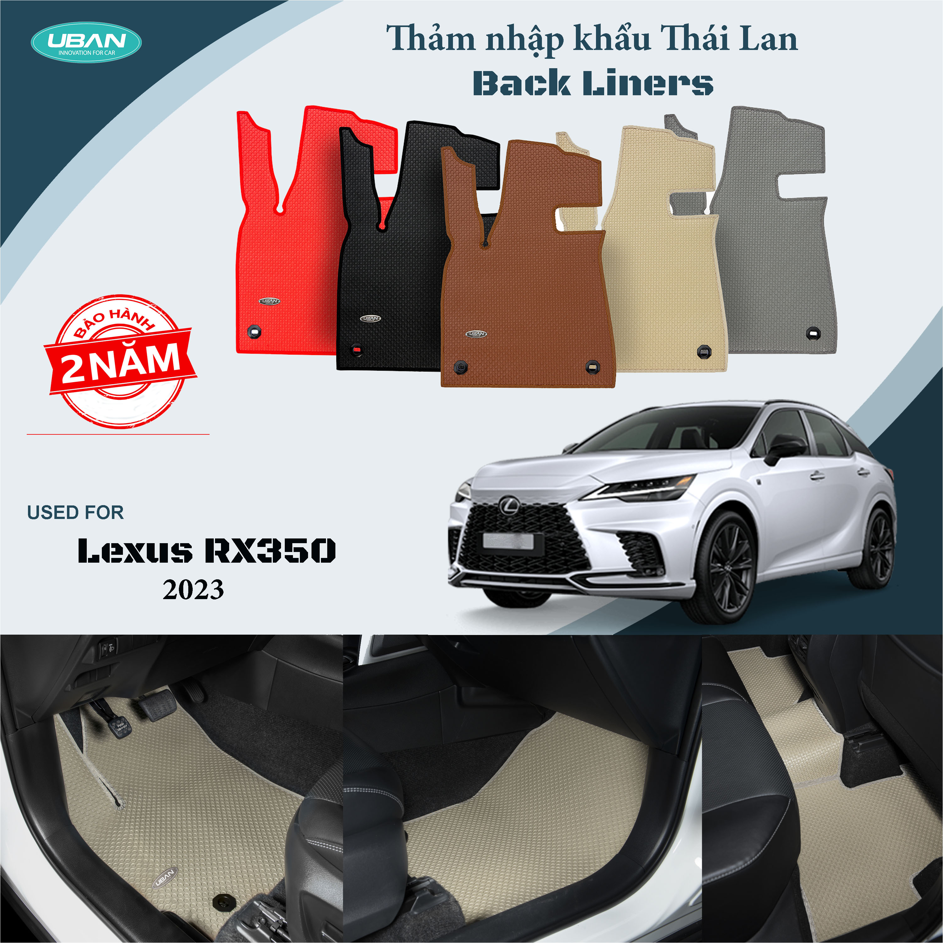 Thảm lót sàn ô tô UBAN cho xe Lexus RX350 2023 - Nhập khẩu Thái Lan
