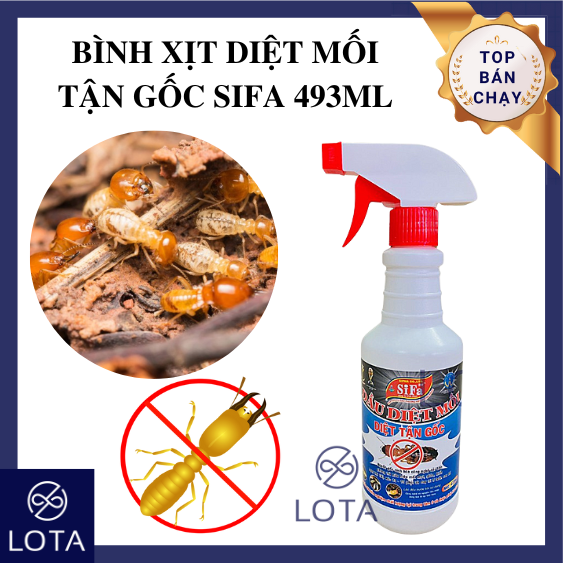  CHAI XỊT TIÊU DIỆT MỐI TẬN GỐC SIFA 493ML chai xịt chống mối mọt hiệu quả cao nhanh chóng diệt mối ăn gỗ giấy chai hóa chất phun diệt côn trùng gián rận bọ chét thuốc diệt mối mọt tận gốc 