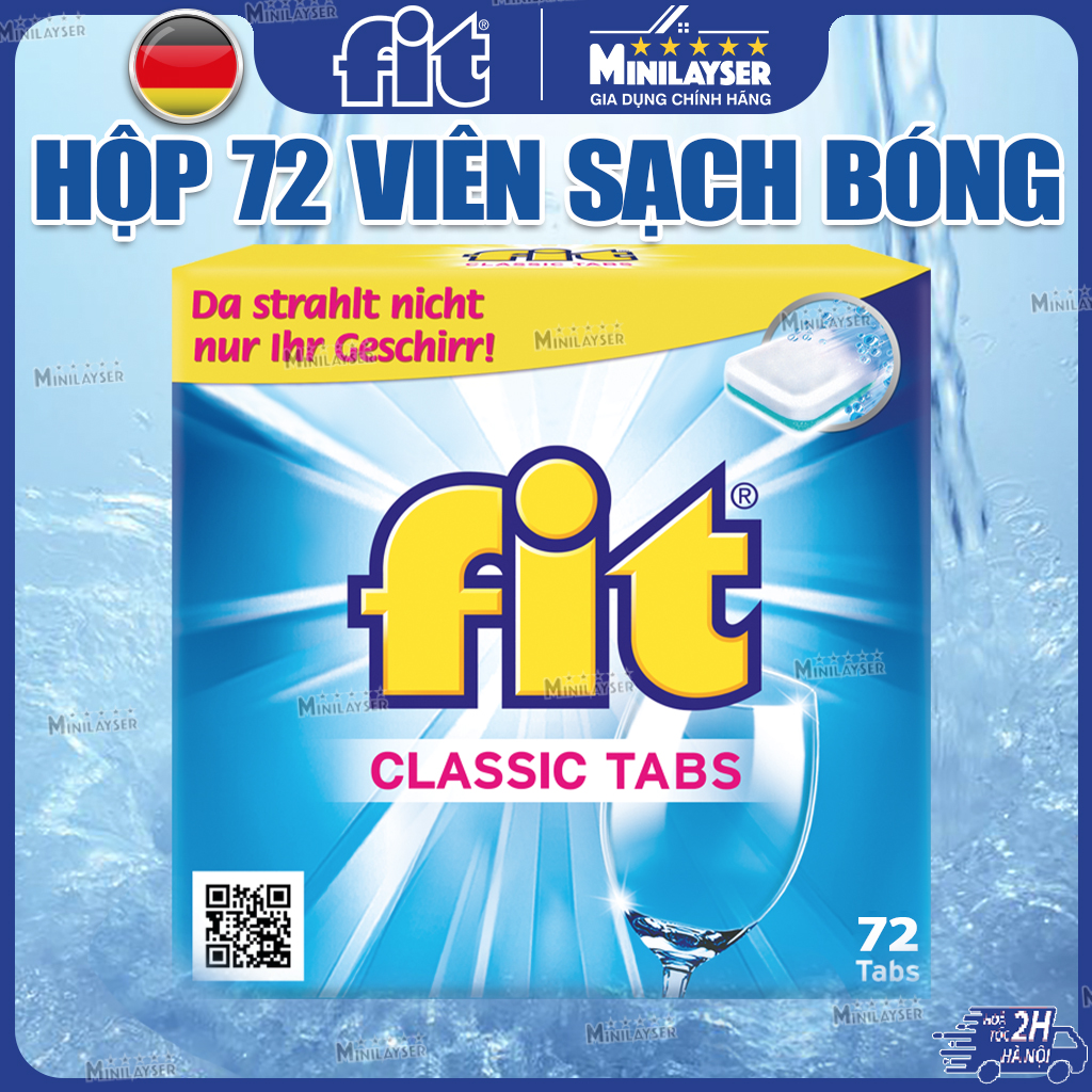 Viên rửa chén bát nhập khẩu Đức FIT Classic hộp 72 viên