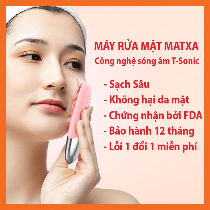 Máy rửa mặt massage mini cầm tay Ultral SONIC cao cấp, Máy matxa rửa mặt silicon hơn hẳn foreo xiaomi halio emmie