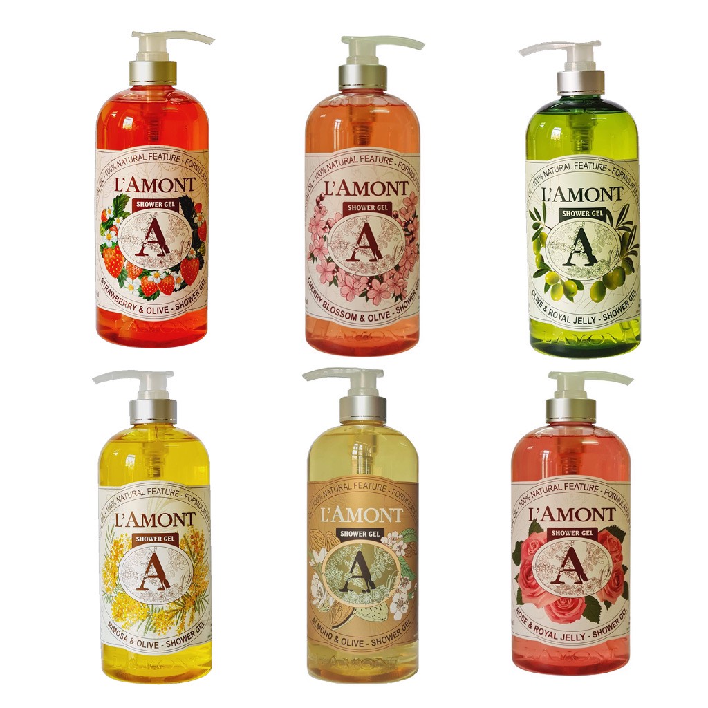 Sữa Tắm LAmont En Provence Hoa Anh Đào - Hoa Hồng - Ôliv - Dâu - Mimosa 1000ml/chai