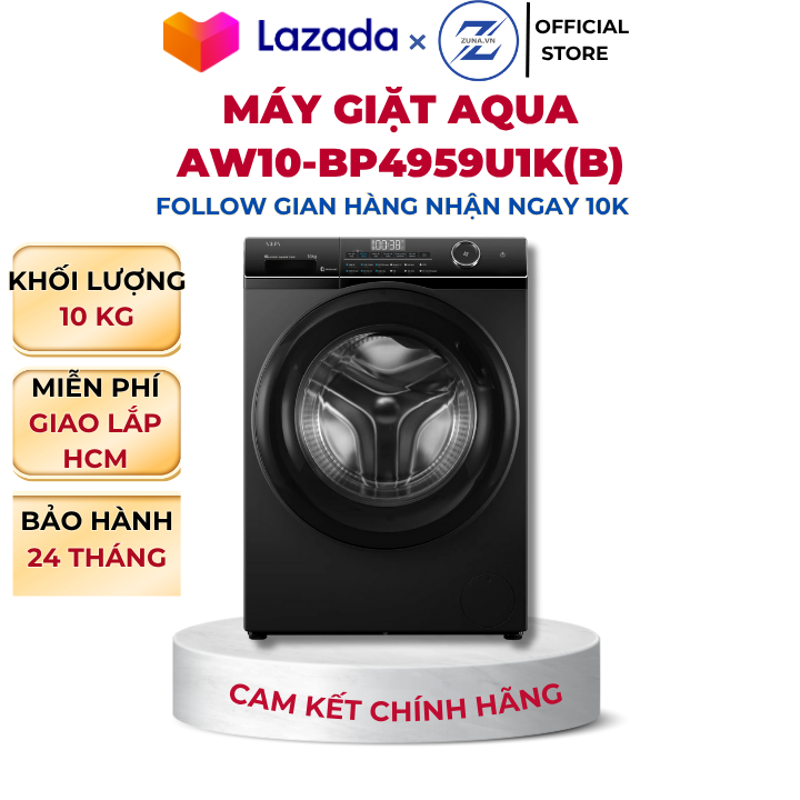 Máy giặt Aqua Inverter AW10-BP4959U1K(B) 10Kg - Bảo hành chính hãng 24 tháng