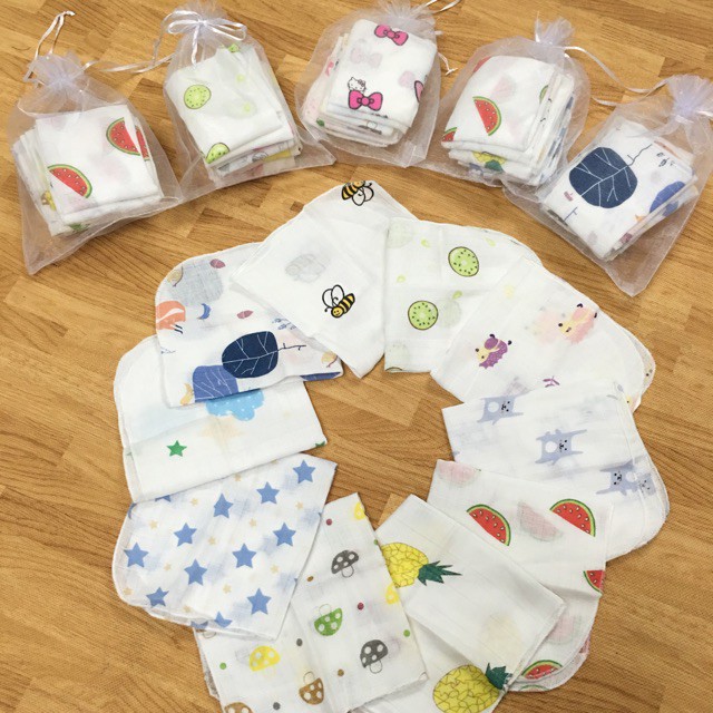 Combo 10 Khăn xô sữa Aden + Anais cho bé trai/ bé gái