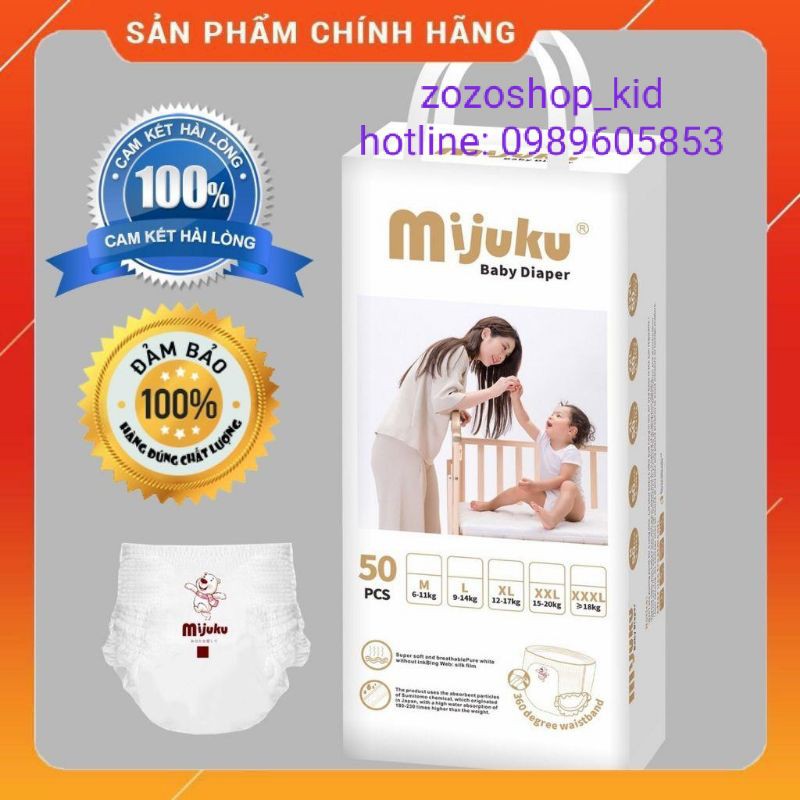 Tã bỉm quần mijuku siêu thấm hút size: s - m - l - xl - xxl - xxxl-4xl-5xl 100 miếng
