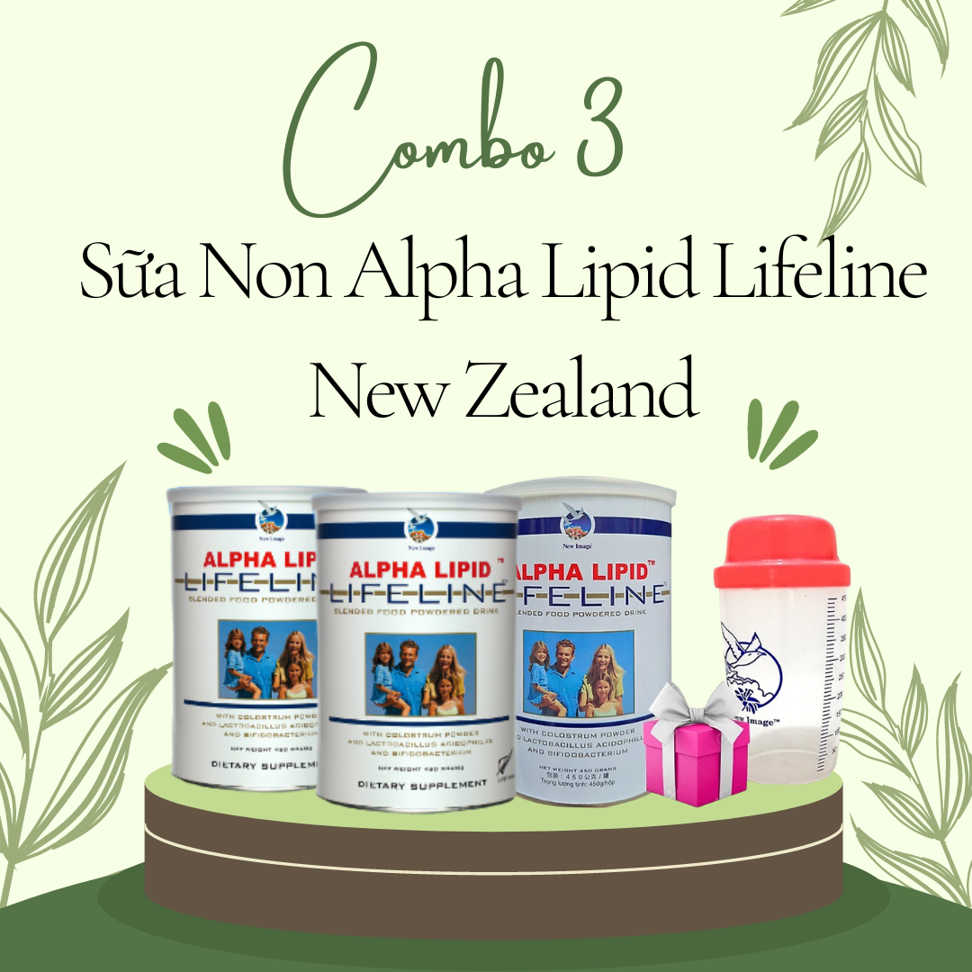 Combo 3 Hộp Sữa Non Alpha Lipid Lifeline New ZealandHỗ Trợ Tăng Cường Sức